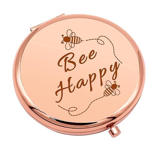 Bee Gift for Women Honey Bee Lover Gifts for Girls Inspirational Gifts Compact Makeup Mirror for Friends Bestie Sister Bee Kind Gifts Travel Makeup