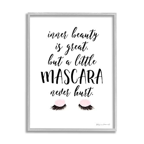 Stupell Industries A Little Mascara Never Hurt Phrase Glam Lashes