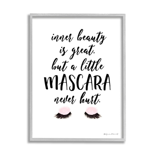 Stupell Industries A Little Mascara Never Hurt Phrase Glam Lashes