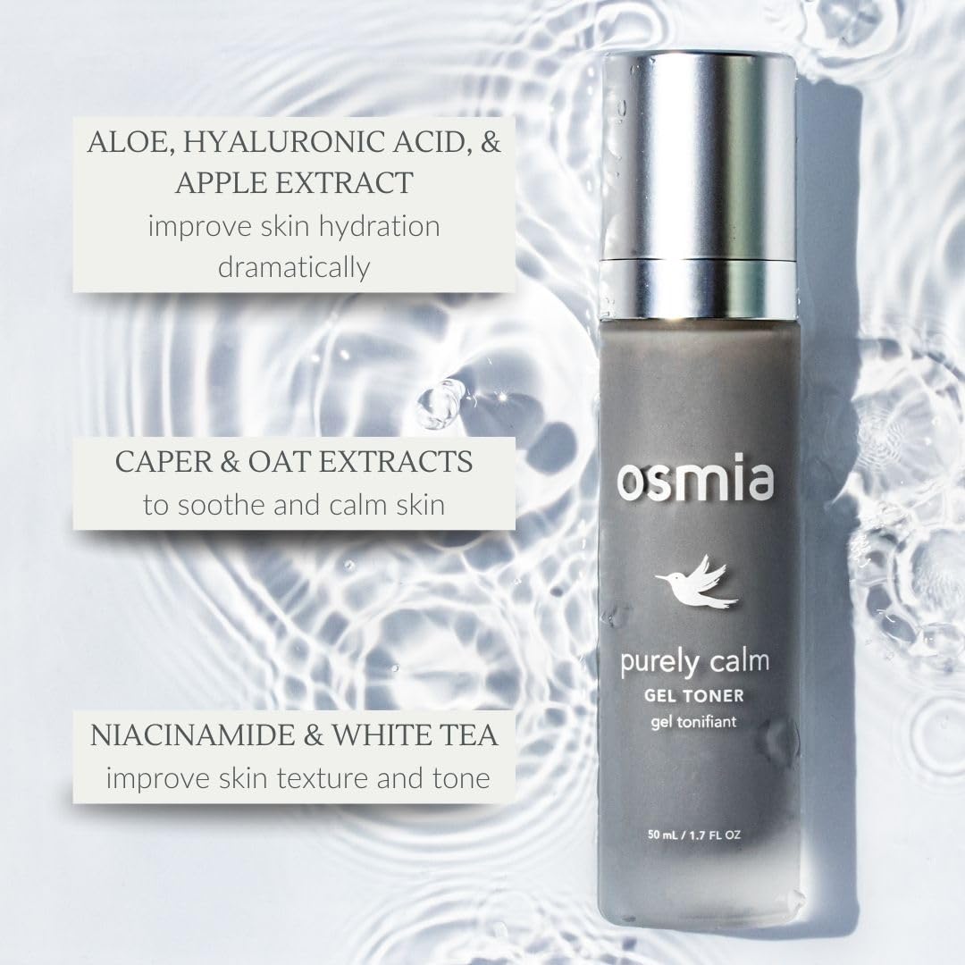 Osmia Skincare - Purely Calm Gel Toner | Hyaluronic Acid, Apple Extract, White Tea, Aloe Vera | Hydrate, Soothe, Support | Clean Beauty for Healthy