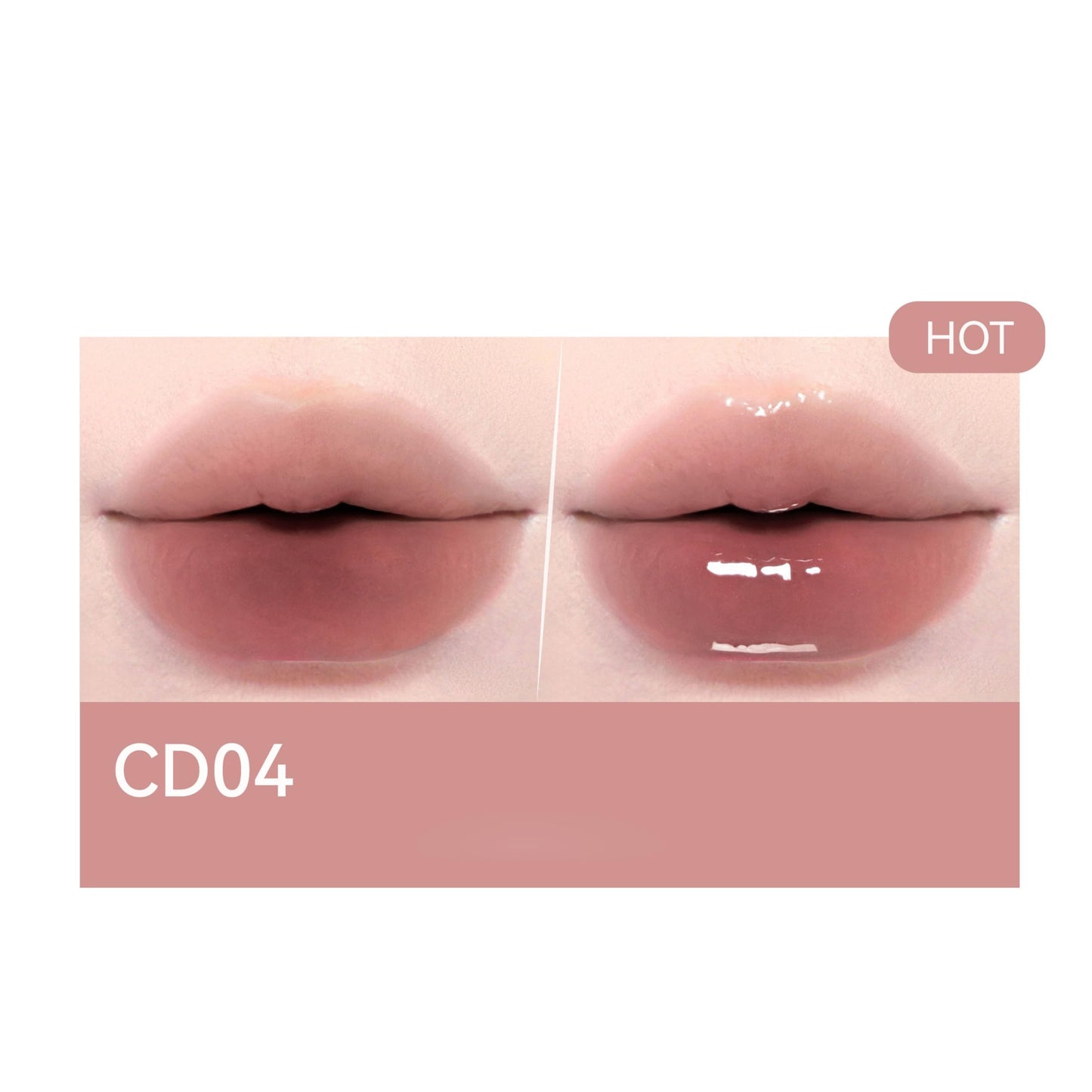 ChongTai 1 PC New AZTK Double Ends Lip Mud + Lip Gloss, Matte Velvet Thin Cream Lipstick With Glossy Jelly Effect Lip Color (CD04)