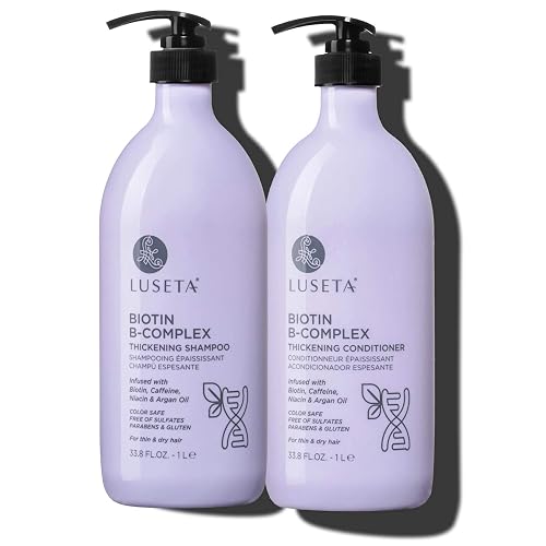 Luseta Biotin B-Complex Shampoo & Conditioner Set for Hair Growth and Strengthener - Hair Loss Treatment for Thinning Hair With Biotin Caffein