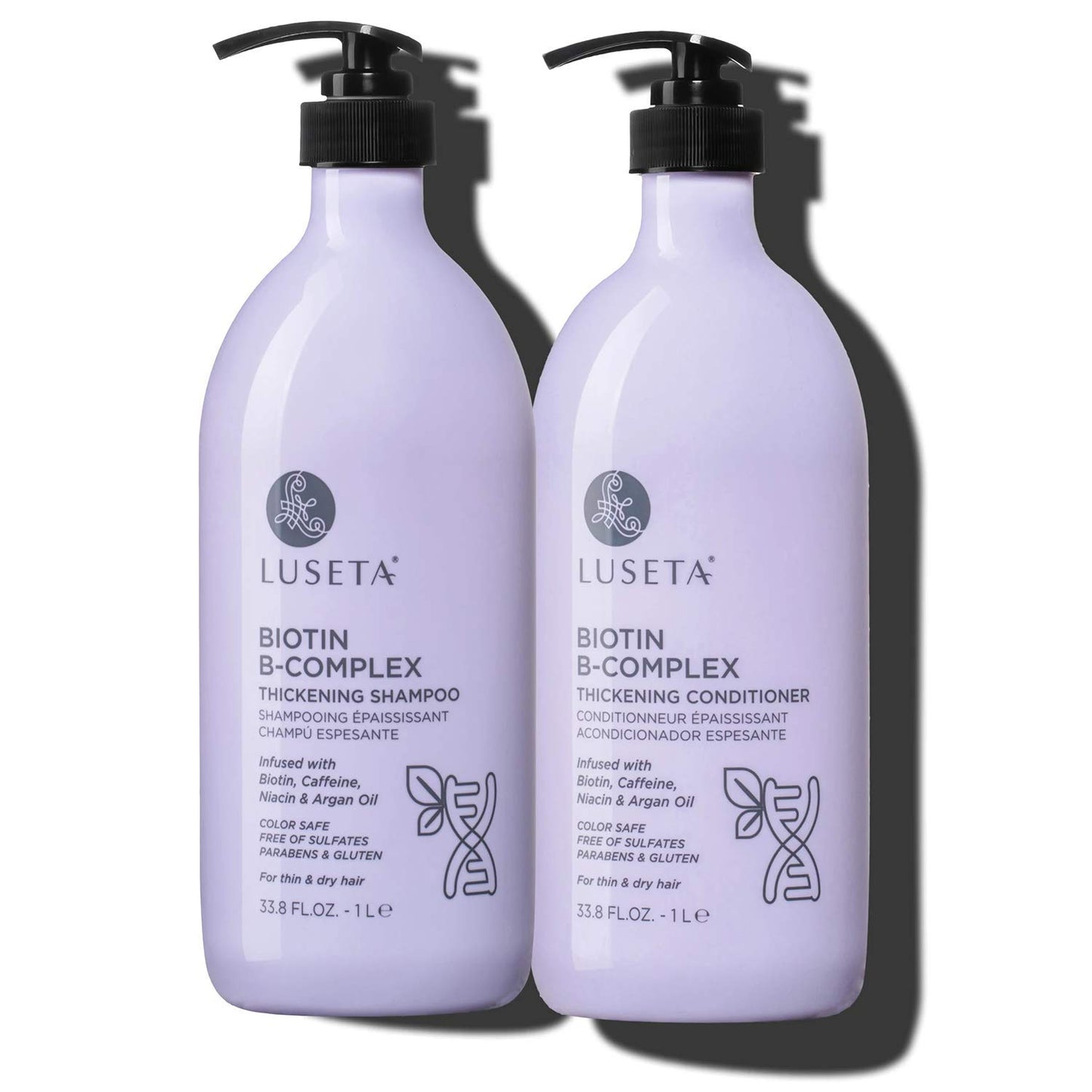 Luseta Biotin B-Complex Shampoo & Conditioner Set for Hair Growth and Strengthener - Hair Loss Treatment for Thinning Hair With Biotin Caffein