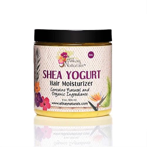 Alikay Naturals Shea Yogurt Hair Moisturizer Natural Raw Shea Butter, Argan & Coconut Oil 8 Ounce