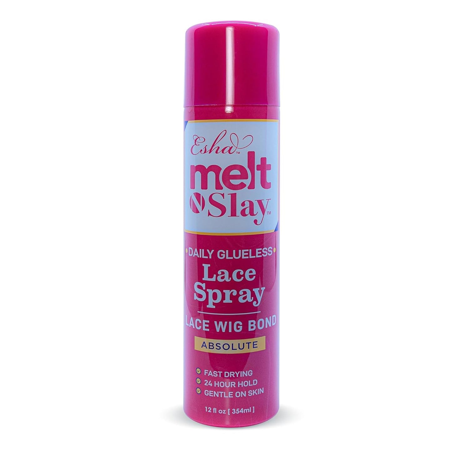 Esha Melt N Slay Glueless Lace Spray, Melting and Holding for Wigs, Lace Bond Adhesive Spray for Closure Wigs, Extensions, Strong, Natural Forming