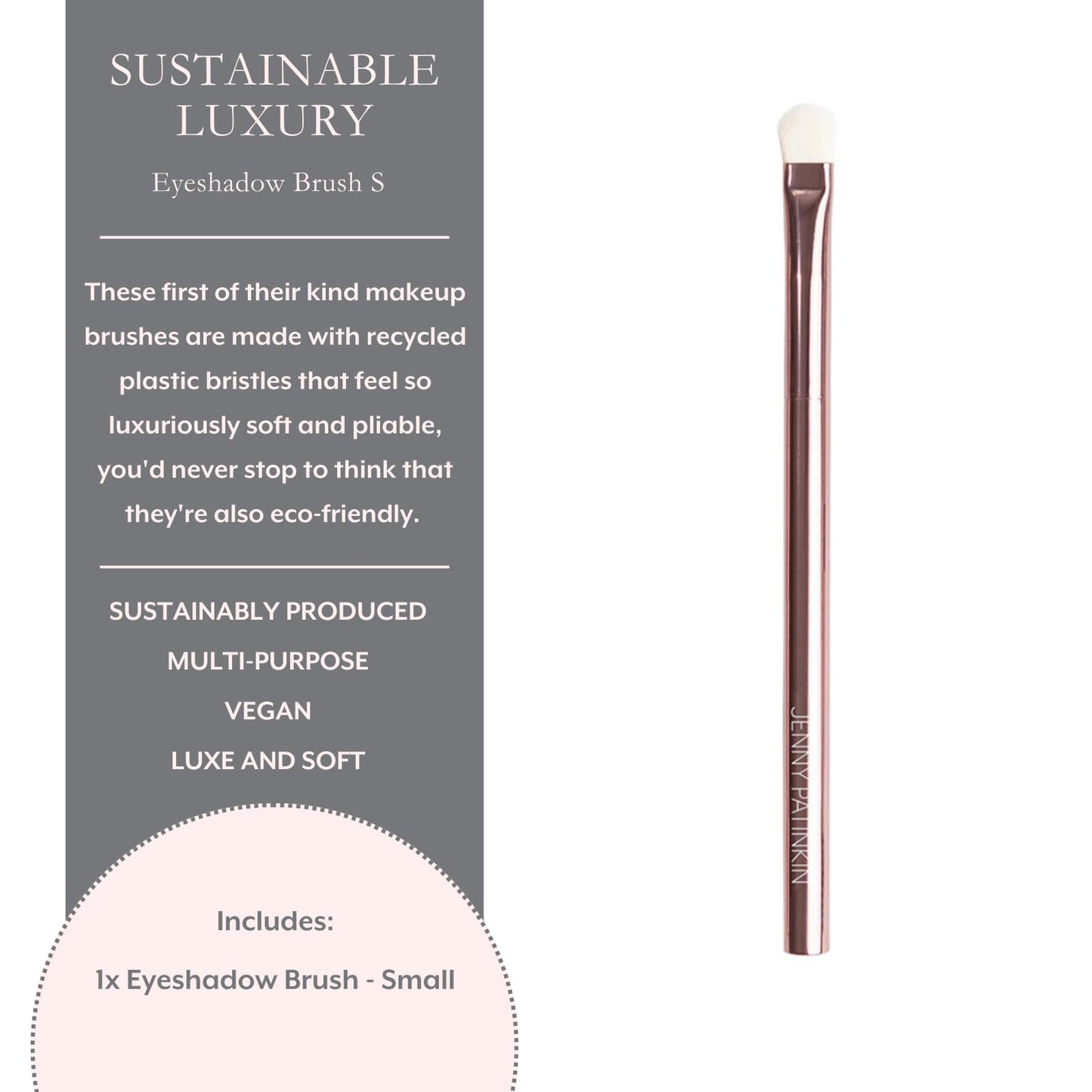 Jenny Patinkin Luxury Sustainable Eyeshadow Brush (S) - Ultra-Soft Makeup Brush for Effortless Eye Shadow Blending, Shading & Precision Application