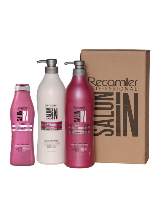 RECAMIER Anti Frizz Shampoo Liss Conditioner Detangler Set - Shampoo 33.8oz + Conditioner 10.1oz