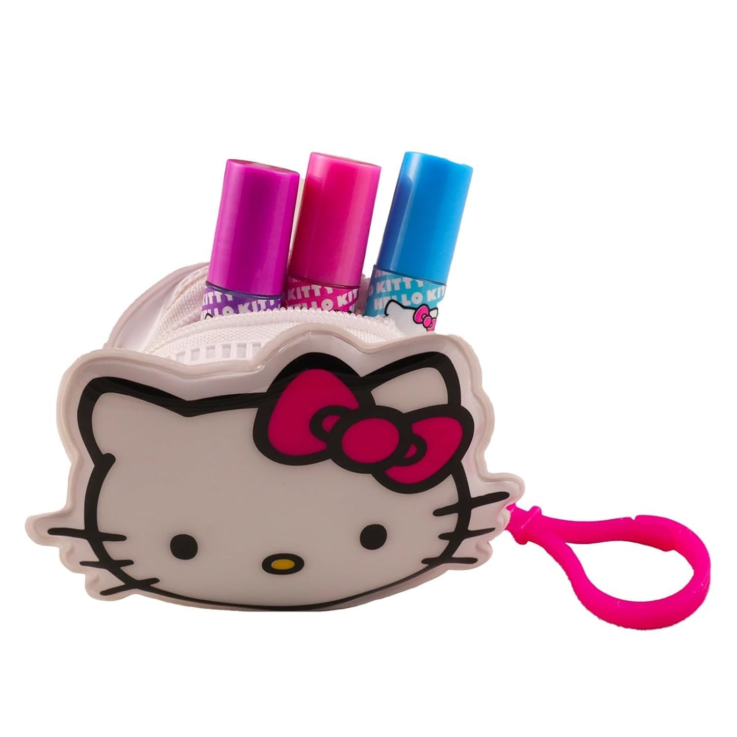 Hello Kitty Lip Gloss & Pouch For Beauty - Bundle with 3 Lip Glosses in Assorted Flavors for Party Favors Plus Pouch, Stickers, More | Hello Kitty