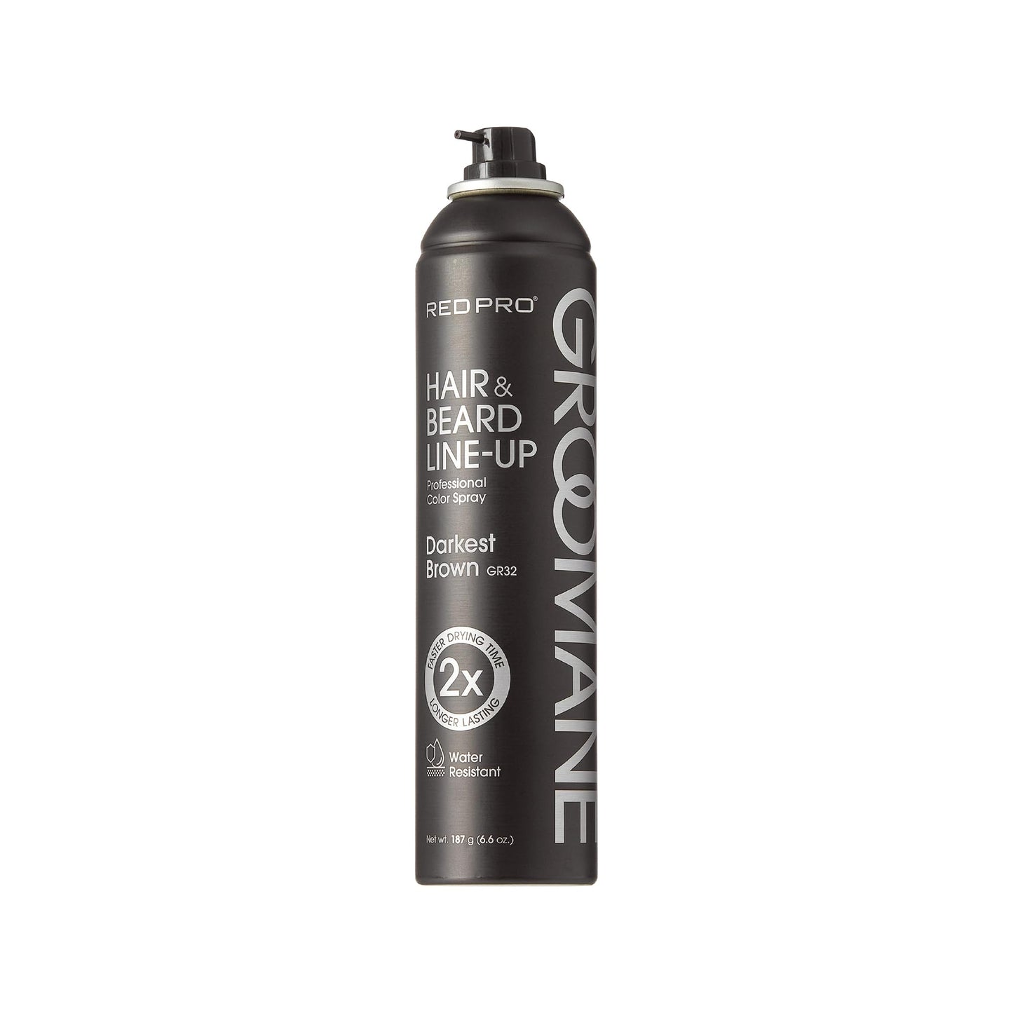 RED Pro GROOMANE Temporary Color Spray for Hair & Beard Line-Up, Barber Grade, Quick-Drying, 2X Longer-Lasting (Up to 20 Washes), Precision Nozzle, No