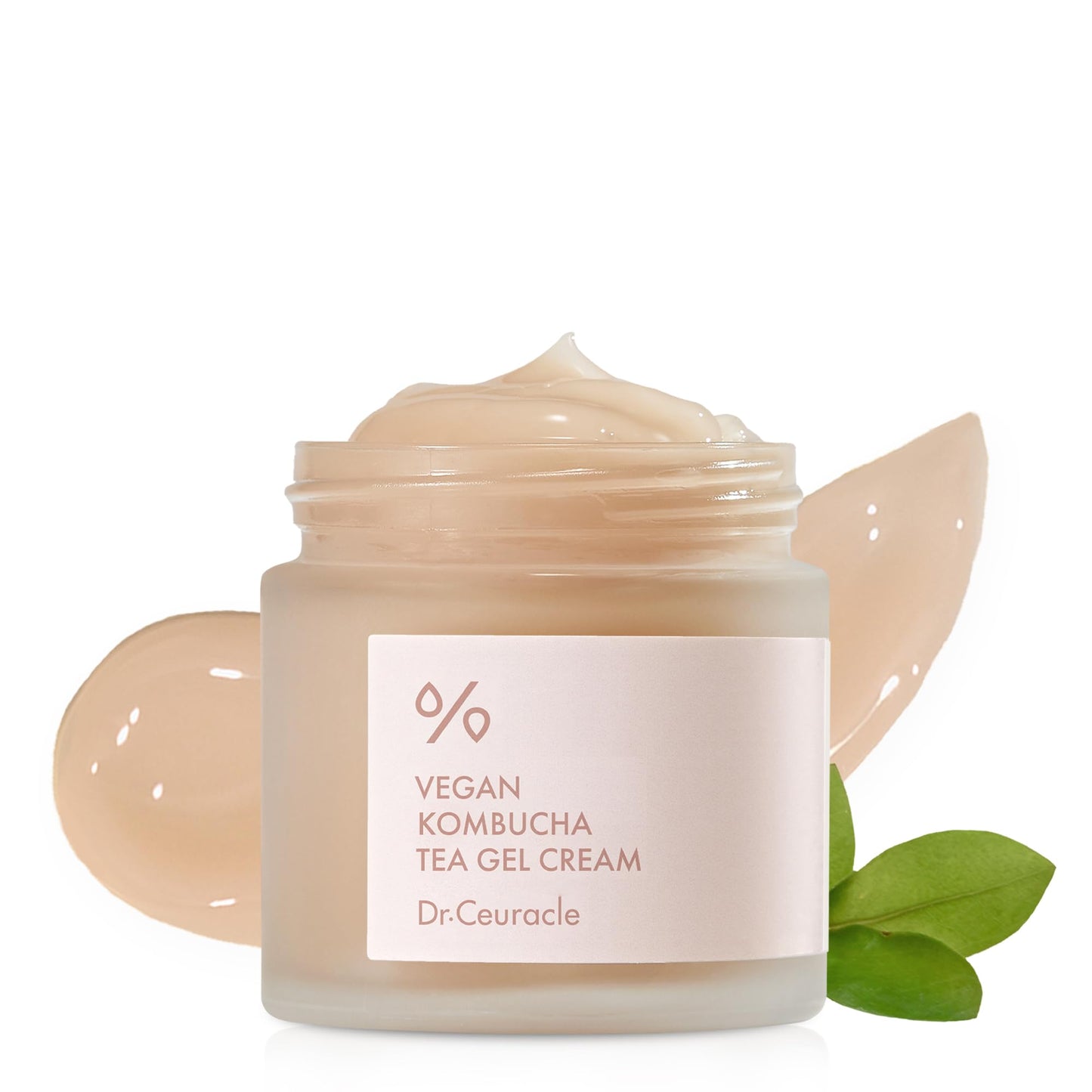 Dr.Ceuracle Vegan Kombucha Tea Gel Cream - Lightweight Watery Hydrating Moisturizer with Kombucha Tea Extract, Sunflower Seed Oil, Korean Skincare (75