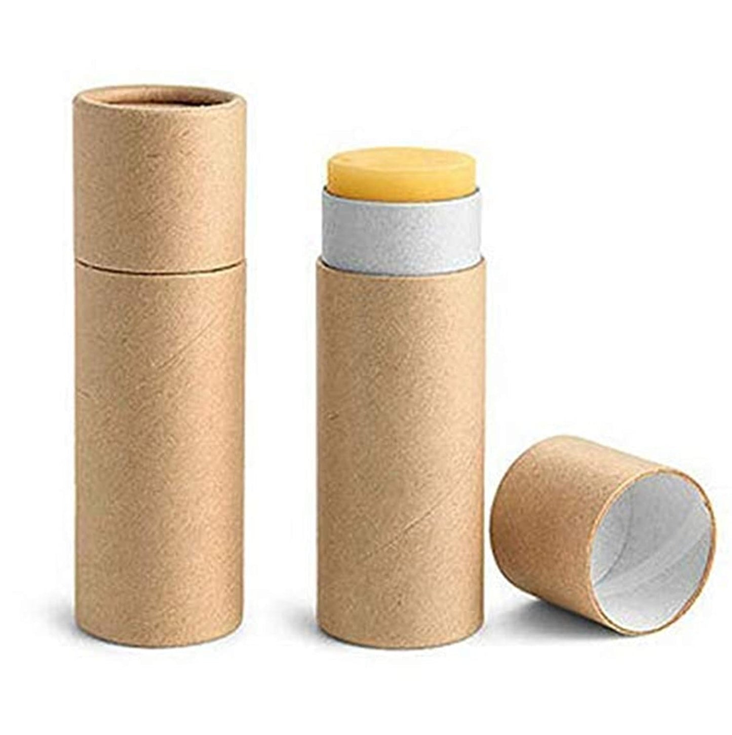 Healthcom 10 Pack 15ml Paperboard Lip Balm Tubes 0.5 Oz Kraft Paper Lipstick Tube Cardboard Empty Deodorant Container Solid Perfume Tube Cosmetic Box Beauty and Personal Care Healthcom