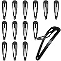 30 Pcs Snap Hair Clips, 3.1 Inch Big Size Barrettes Women No Slip Metal Snap Hair Clips Large Hair Pins(Black)