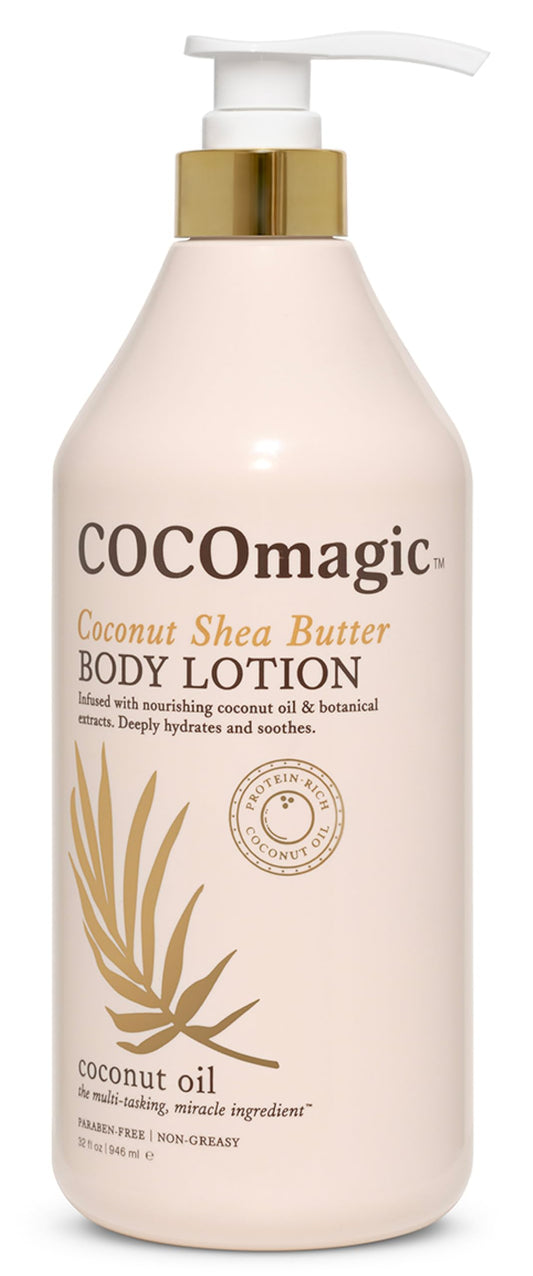 Cocomagic Coconut Shea Butter Body Lotion | Deeply Hydrating & Non-Greasy Moisturizer for Soft, Smooth Skin | Paraben-Free & Gentle for All Skin Types
