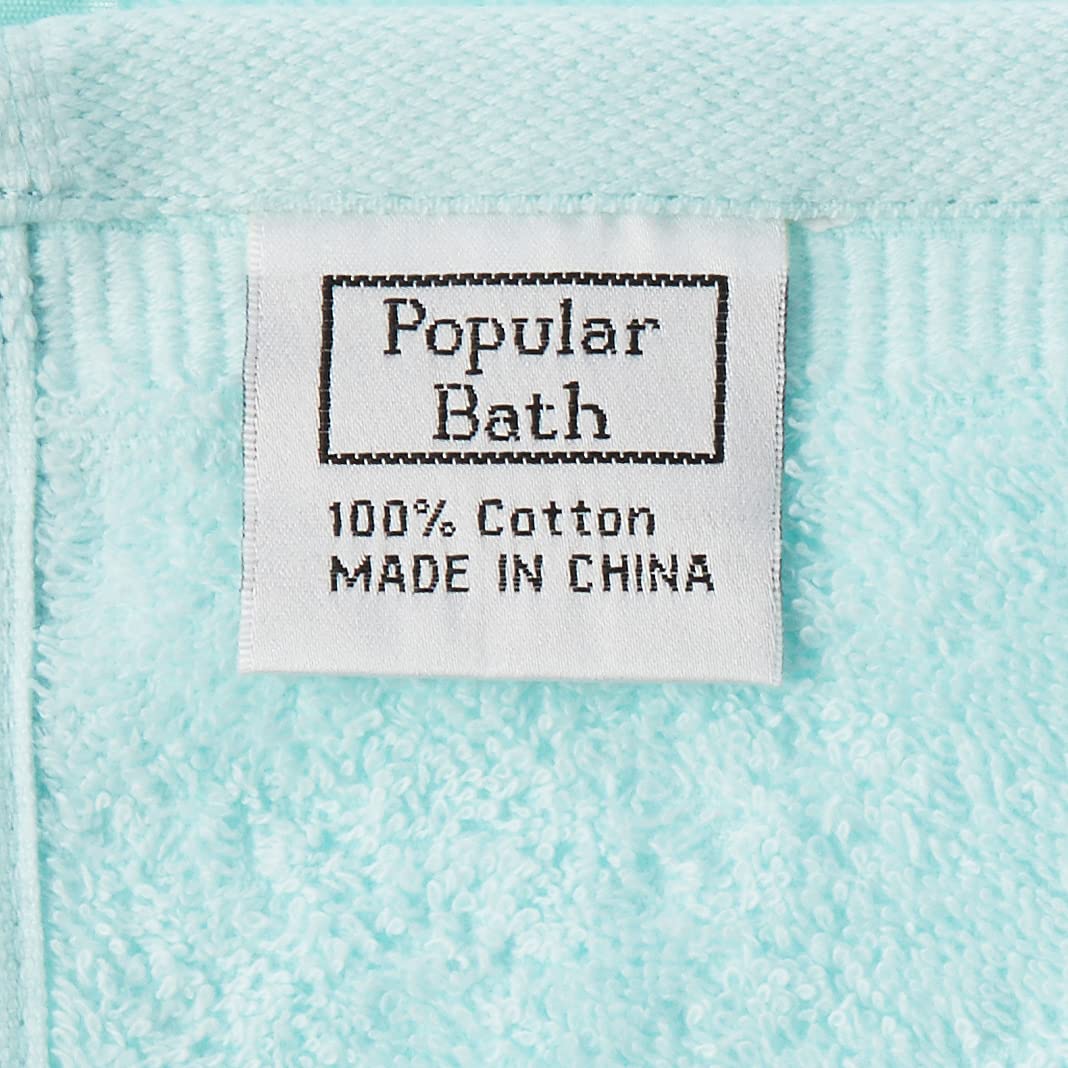 Popular Bath 705966 Bath Towels, Avantie Collection, 3-Piece Set, Aqua