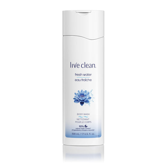 Live Clean Body Wash, Hydrating Fresh Water, 17 Oz