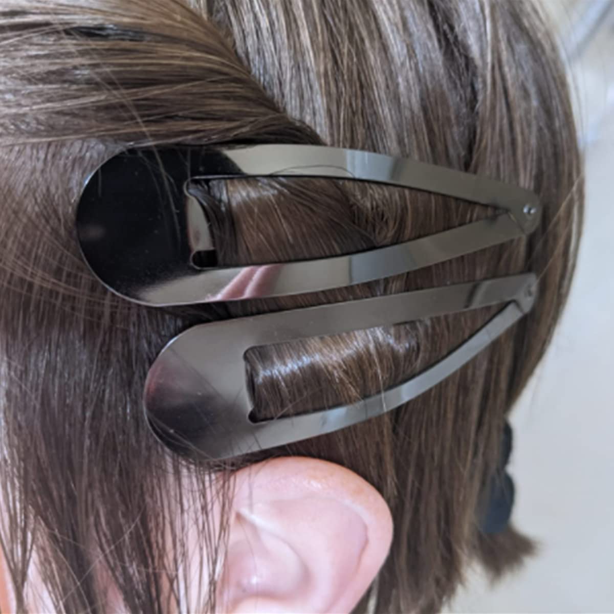 30 Pcs Snap Hair Clips, 3.1 Inch Big Size Barrettes Women No Slip Metal Snap Hair Clips Large Hair Pins(Black)