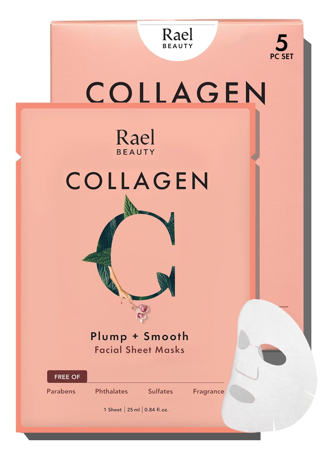 Rael Bamboo Face Sheet Masks, Daily Hydration Skincare (Collagen, 20 Ct) Beauty and Personal Care Rael Default Title