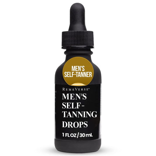 RemeVerse Men’s Self-Tanning Drops - Achieve Natural-Looking Even Skin Tone with Customizable Sunless Tanner for Men - Post-Shave Skin Protection