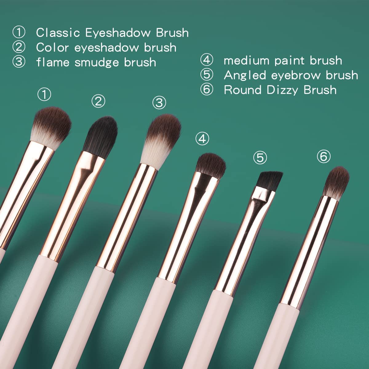 Eye Makeup Brush Set, 6 Pcs Professional Blending Eyeshadow Makeup Brushes for Concealer Eyebrows Eyeliner, Soft Hairs & Wood Handle Beauty and Personal Care EVRCHGIEA