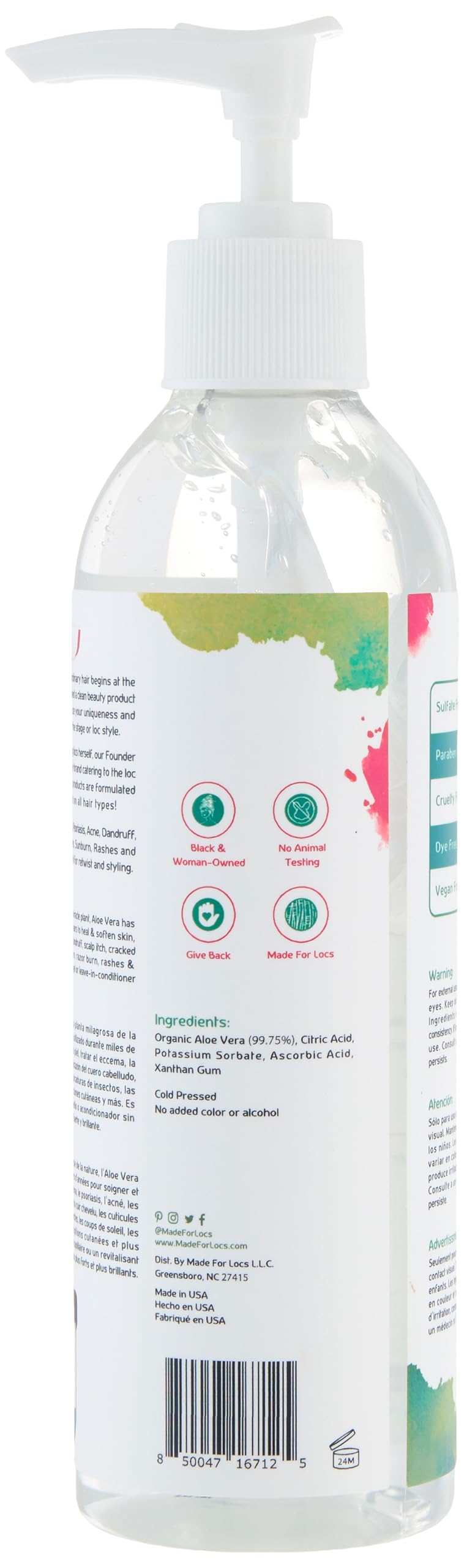 Locs Vegan Aloe Vera Soothing & Styling Gel | 8 oz