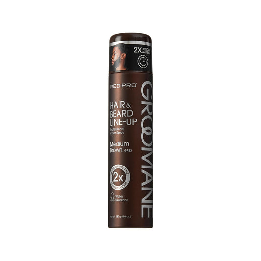 RED Pro GROOMANE Temporary Color Spray for Hair & Beard Line-Up, Barber Grade, Quick-Drying, 2X Longer-Lasting (Up to 20 Washes), Precision Nozzle, No