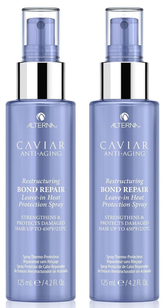 Alterna Caviar Anti-Aging Restructuring Bond Repair Leave-in Heat Protection Spray,4.2 Ounce (2-Pack)