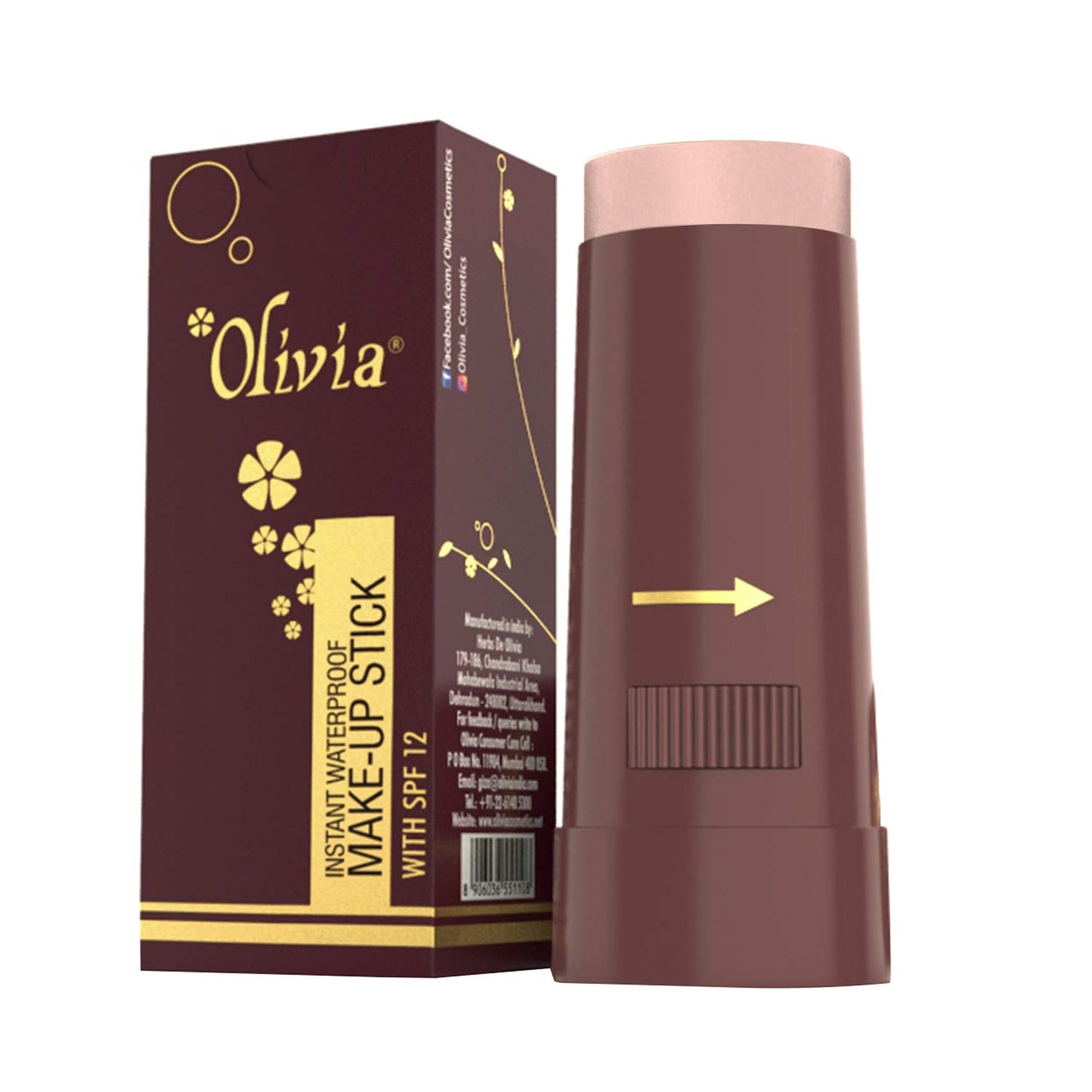 Olivia Instant Waterproof Makeup Stick Concealer Rachelle Rose 15g Shade No.2 (SPF 12)
