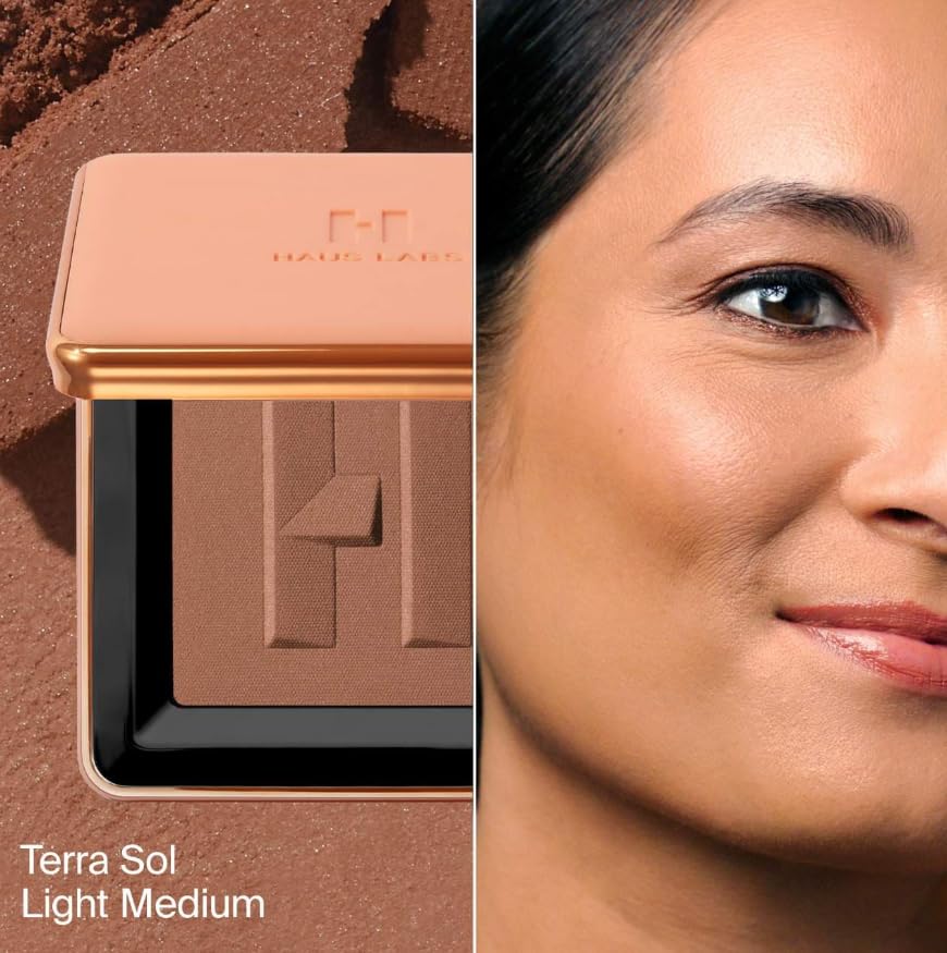 HAUS LABS BY LADY GAGA Power Sculpt Velvet Powder Bronzer - Terra Sol Light Medium