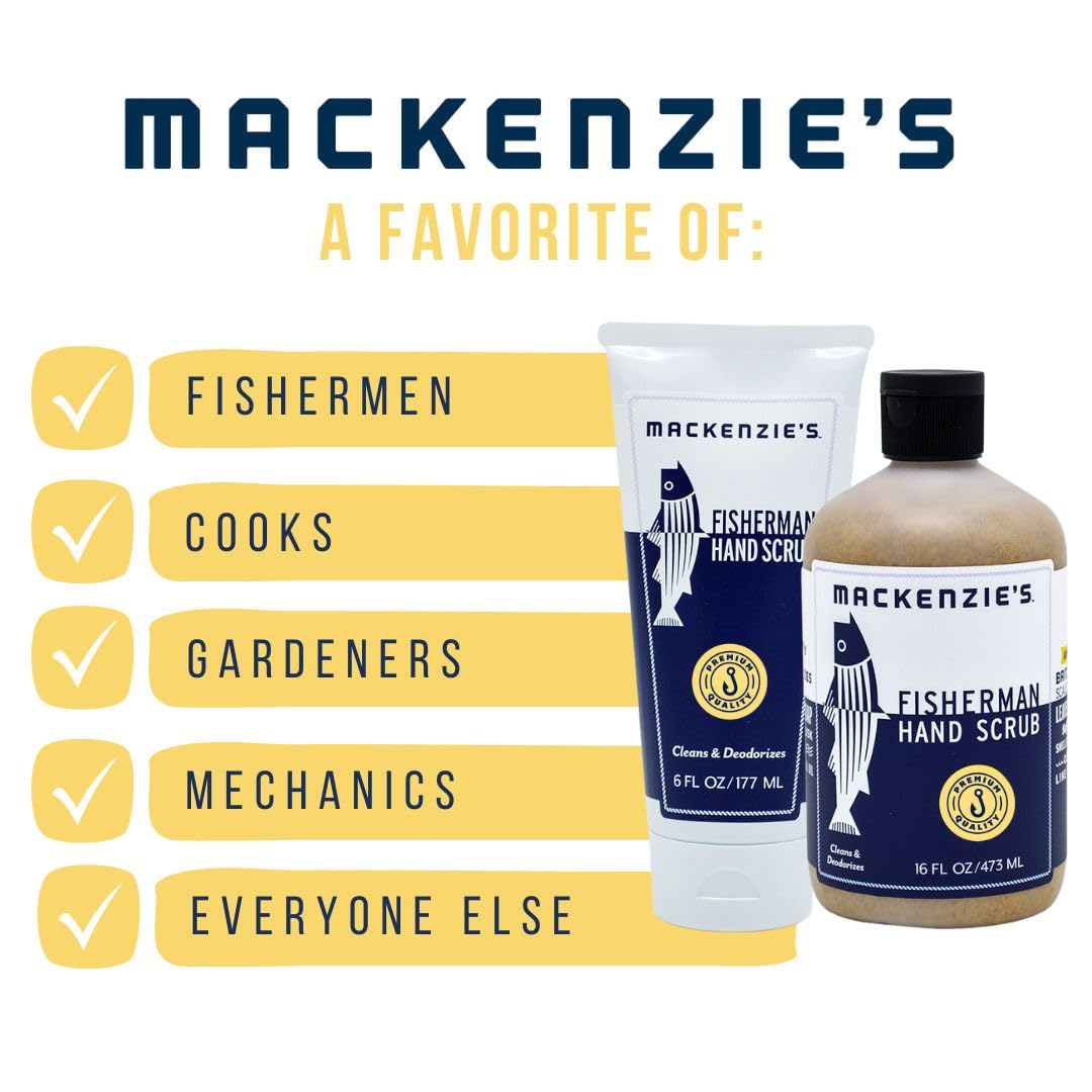 MACKENZIE'S Fisherman Hand Scrub Travel Size Packets - Gifts for Fishermen - Gifts for Men - Father's Day - Gifts for Cooks - Cleansing & Deodorizing