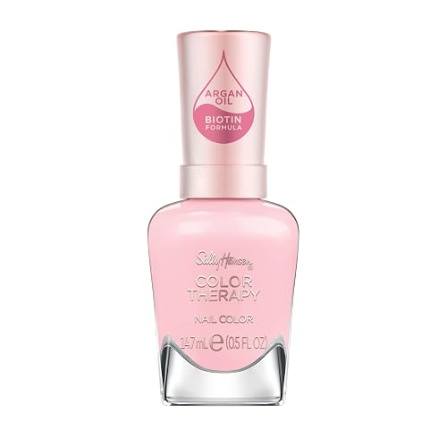 Sally Hansen Color Therapy Nail Polish | Biotin, Argan Oil, Long Lasting, Healthy Nails, Nail Strengenther, Sheer| 537 Tulle Much| Ivory Pink Nail Beauty & Personal Care Sally Hansen