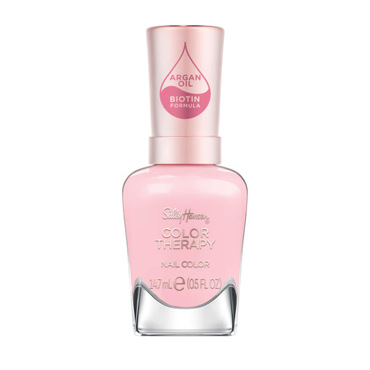 Sally Hansen Color Therapy Nail Polish | Biotin, Argan Oil, Long Lasting, Healthy Nails, Nail Strengenther, Sheer| 537 Tulle Much| Ivory Pink Nail Beauty & Personal Care Sally Hansen