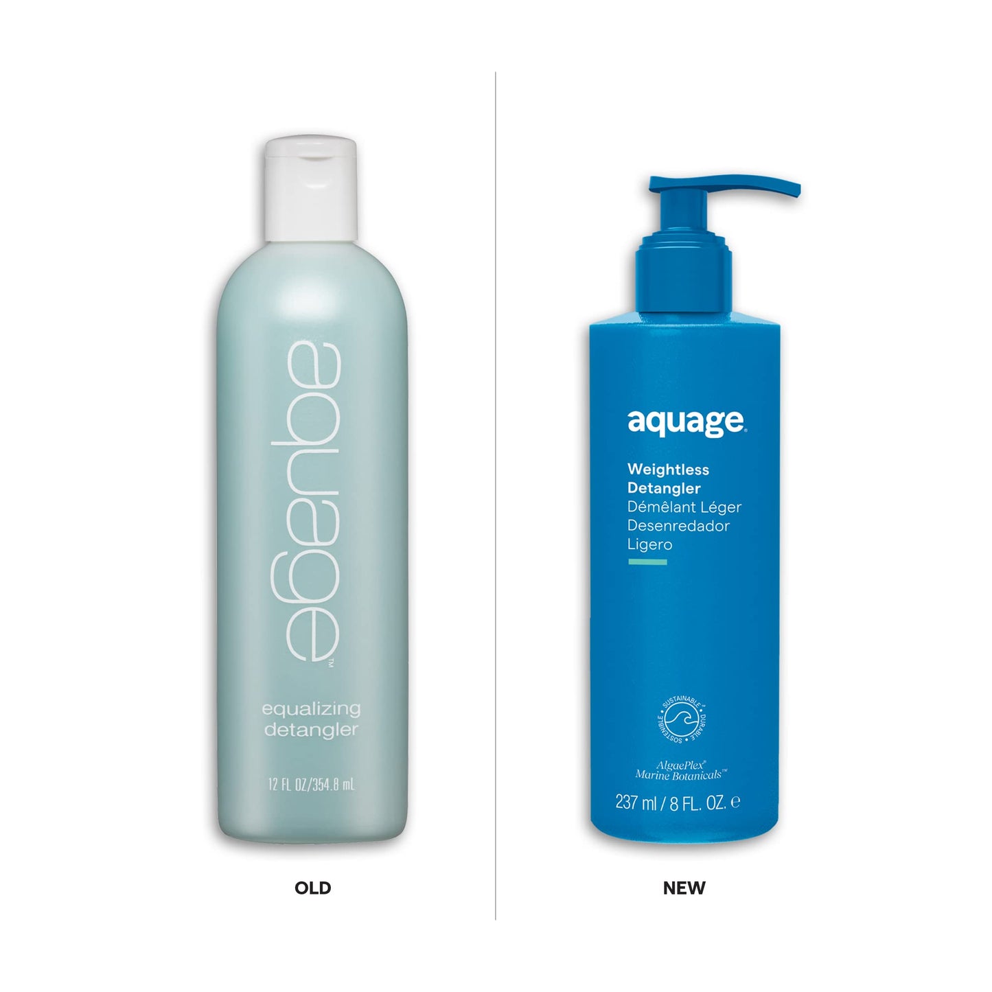 AQUAGE Weightless Detangler, Ultra-Light Conditioner, Hydrates and Restores Moisture Without Weighing Hair Down, Eliminates Tangles, 8 oz