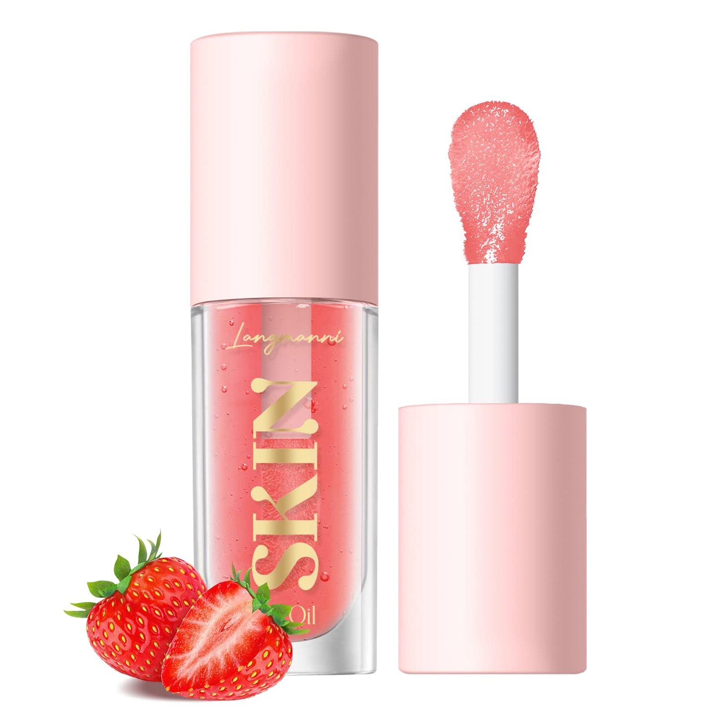 LANGMANNI Moisturizing Lip Oil,No-Sticky Lip Gloss Lip Balm Lip Care,Fruit Flavoured Lip Oil For Dry Lip's Moisturizing Hydrating And Nourishing