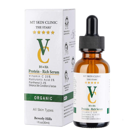 MT Skin Clinic Pro Advanced Hyaluronic Acid Serum for Face, Glow+ Antioxidant Protein-Rich Face Lift Serum with Vitamin C, Niacinamide and B5 for Dry