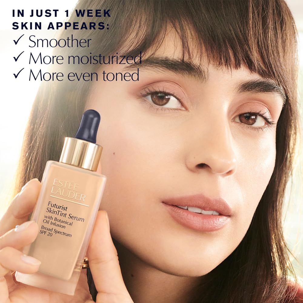 Estée Lauder Futurist Skin Tint Serum Foundation SPF 20 with Glycerin | Light Coverage, 1.0 Fl Oz, 9N1 Ebony