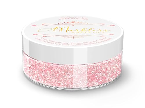 MARBLERS Chunky Natural Mica Powder [Peony Pearl] 0.11oz (3g) | Highly Pigmented | Non-Toxic, Vegan, Cruelty-Free | Eyeshadow, Body Butter, Nail