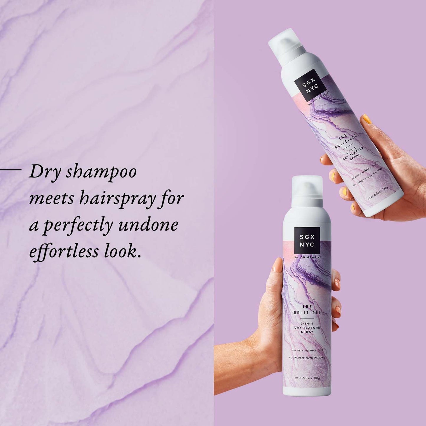 SGX NYC Dry Texture Spray | 3-in-1 Dry Shampoo & Hairspray | Refreshes Hair, Adds Texture, UV Protection | Vegan, Paraben-Free, 6.5 oz