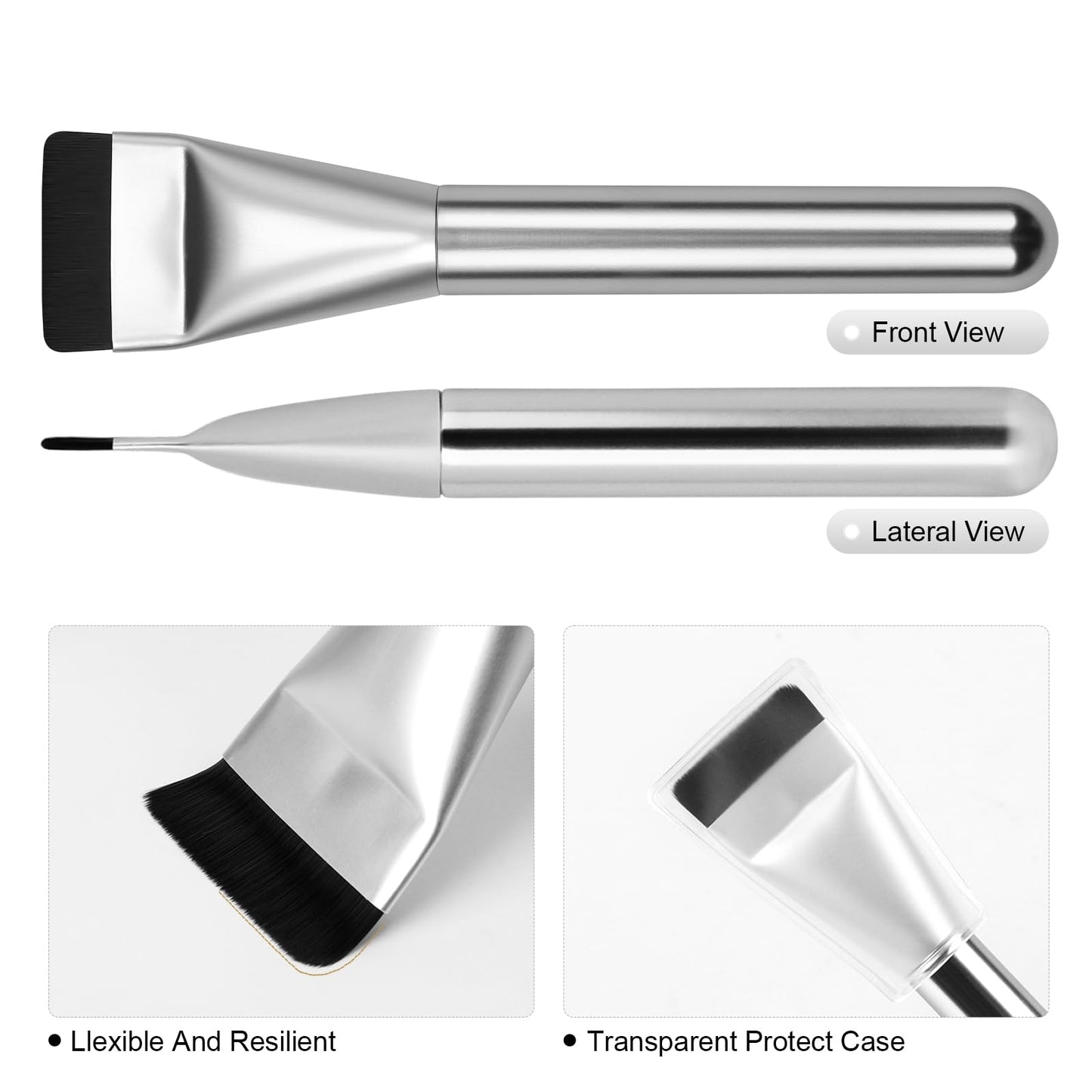 BEAUTYFACTOR 2Pcs Flat Foundation Brush,Face Mask Brush Makeup Spatula Facial Brush for Liquid Foundation Mask,Premium Face Korean Makeup Brush Beauty and Personal Care BEAUTYFACTOR