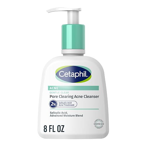 Cetaphil Gentle Clear Pore Clearing Acne Cleanser, Foaming Gel Cleanser for Sensitive, Acne-Prone Skin, 8 Fl Oz Pump Bottle, 2% Salicylic Acid, Gently