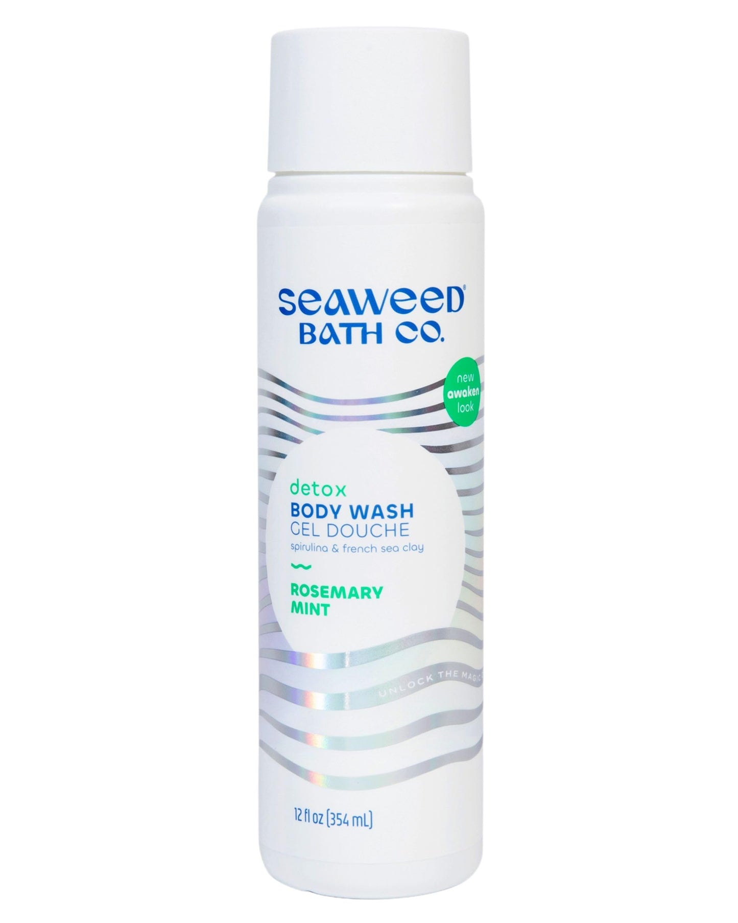 Seaweed Bath Co. Detox Body Wash, Rosemary Mint Scent, 12 Ounce, Shower Gel for Men & Women, Vegan, Paraben Free, Sulfate Free, Cruelty Free