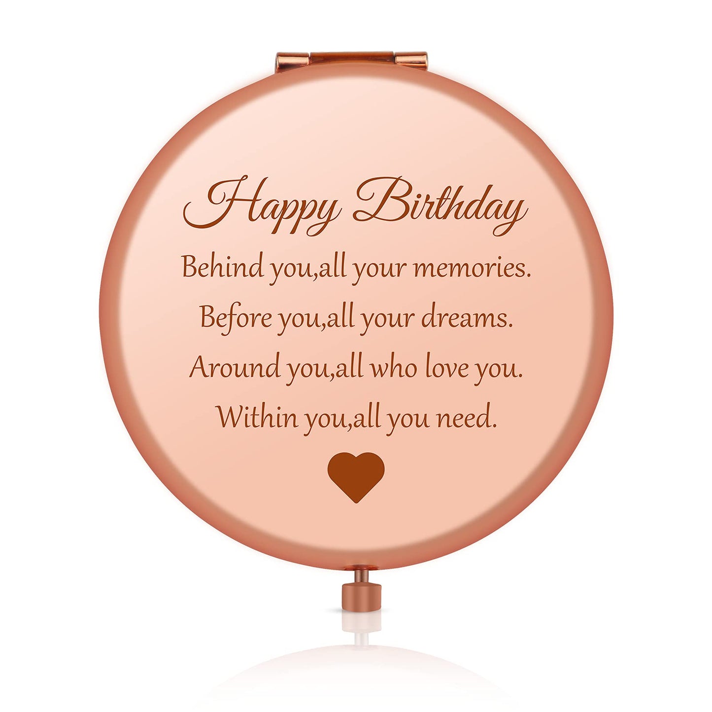 Happy Birthday Gift for Women Girls, Folding Travel Mirror Compact Mirror for Her, Birthday Gift Ideas for Friends, Mom, Daughter, Sister, Coworkers