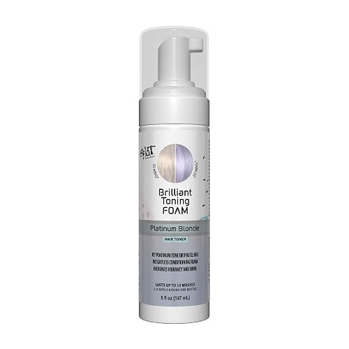 Splat Brilliant Toning Foam, Platinum Blonde, 5 oz., Hair Toner Lasts Up to 10 Washes, Weightless Conditioning Foam Increases Vibrancy and Shine