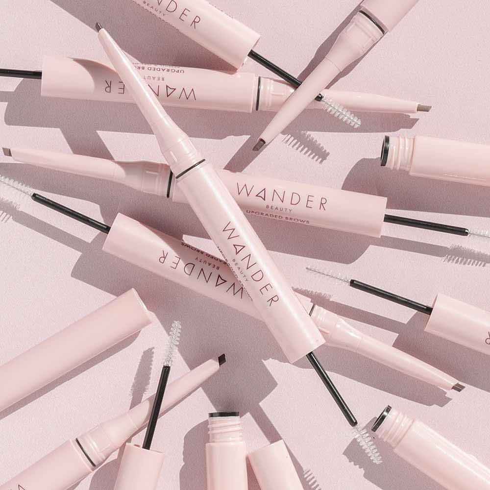 Wander Beauty Upgraded Brow Pencil & Gel Duo - Taupe - 2-in-1 Brow Makeup with Castor Oil, Peptides, Panthenol - Dual-Sided Filler, Definer & Lifter