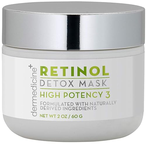 Retinol Detox High Potency Mask Blend for Face | Natural & Organic Botanical Plant Extracts | Clarifying & Soothing for Skin that Looks Clearer, Feels