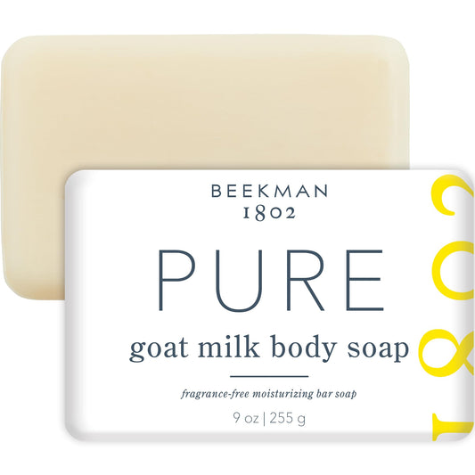 Beekman 1802 Goat Milk Soap Bar with Botanical Oils & Shea Butter - 9 oz - Gently Moisturizes, Exfoliates, and Nourishes for Soft, Healthy Skin