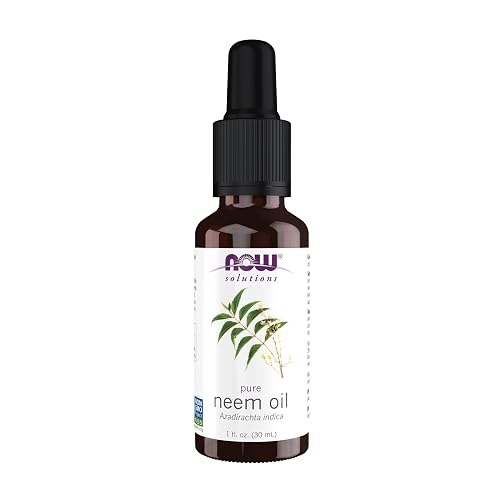 NOW Foods Solutions, Neem Oil, 100% Pure, Made From Azadirachta Indica (Neem) Seed Oil, Natural Relief from Irritation and Other Skin Issues, 1-Ounce