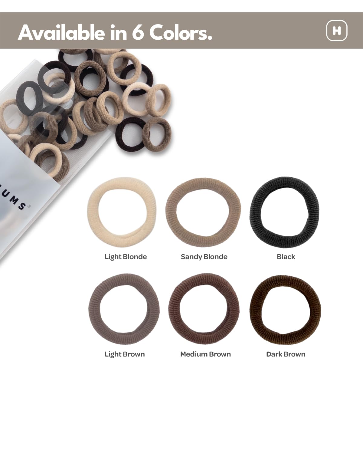 Heliums Extra Small Hair Ties No Damage - Dark Brown - Mini 0.7 Inch Tiny Soft Seamless Hair Bands for Toddlers, Braids, Kids Ponytails- 40 Count Beauty and Personal Care Heliums