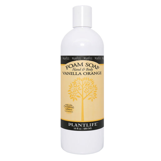 Plantlife Vanilla Orange Foam Soap Refill - Moisturizing Foam Soap for All Skin Types - Ideal as a Hand & Body wash - Made in California 16 oz Beauty & Personal Care Plantlife