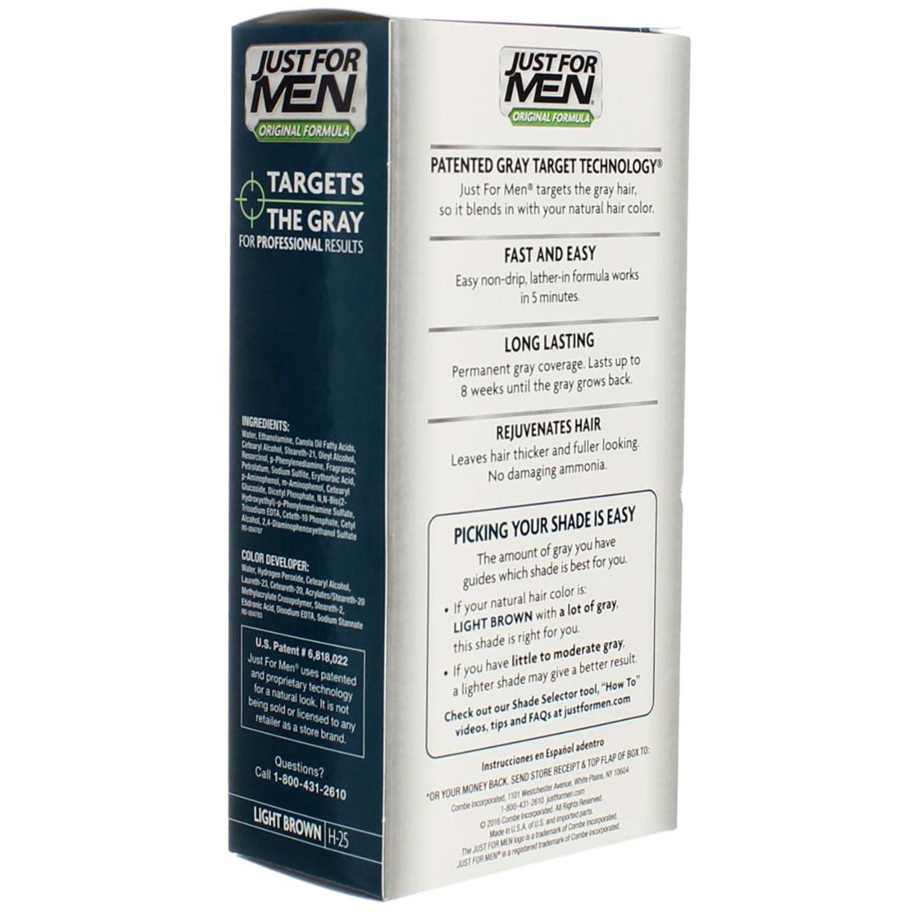 Just For Men Original Formula Easy Lather-In Haircolor H-25 Light Brown Kit