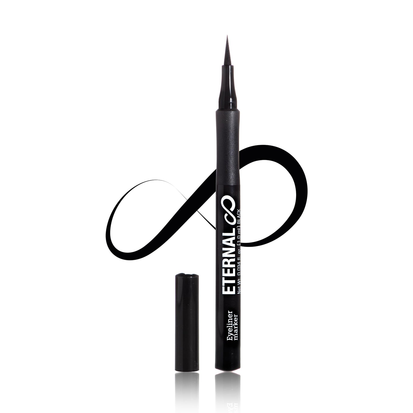 Eternal Liquid Professional Eyeliner Marker - Water and Sweat Resistant Non-Smudge with Matte Finish and Thin Tip for Sharp Intense Lines (Black)